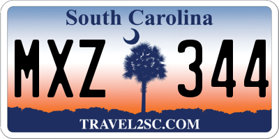 SC license plate MXZ344