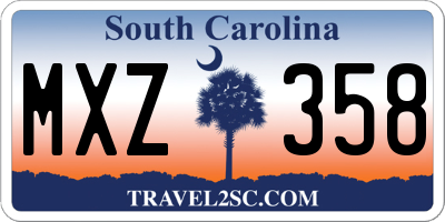 SC license plate MXZ358