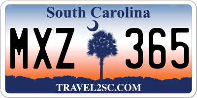 SC license plate MXZ365