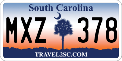 SC license plate MXZ378