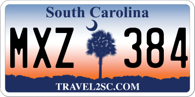 SC license plate MXZ384