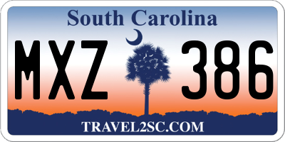 SC license plate MXZ386