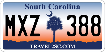 SC license plate MXZ388