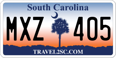 SC license plate MXZ405