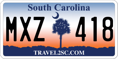SC license plate MXZ418