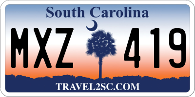 SC license plate MXZ419