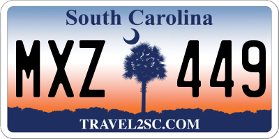 SC license plate MXZ449
