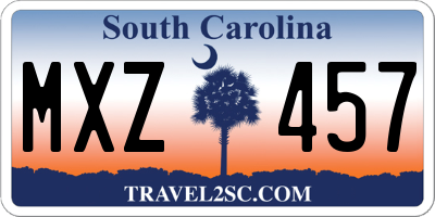 SC license plate MXZ457
