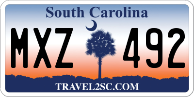 SC license plate MXZ492