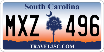 SC license plate MXZ496