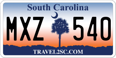 SC license plate MXZ540