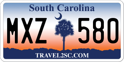 SC license plate MXZ580
