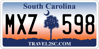 SC license plate MXZ598