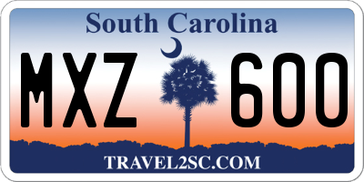 SC license plate MXZ600