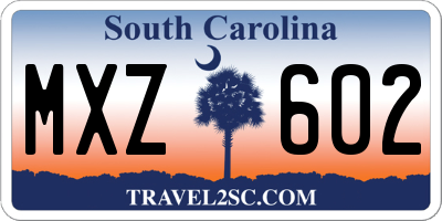 SC license plate MXZ602