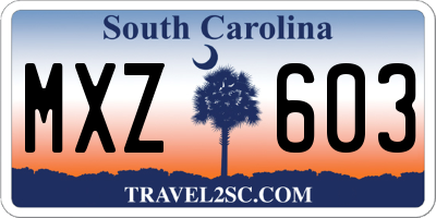 SC license plate MXZ603
