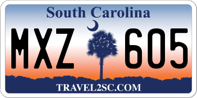 SC license plate MXZ605