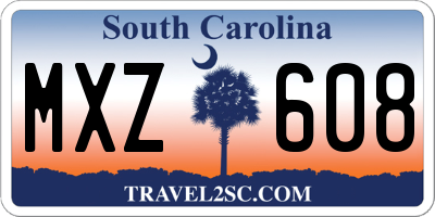 SC license plate MXZ608