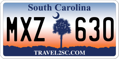 SC license plate MXZ630