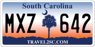 SC license plate MXZ642