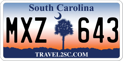 SC license plate MXZ643