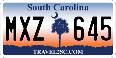 SC license plate MXZ645