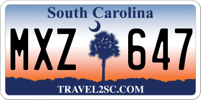 SC license plate MXZ647