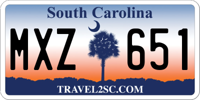 SC license plate MXZ651