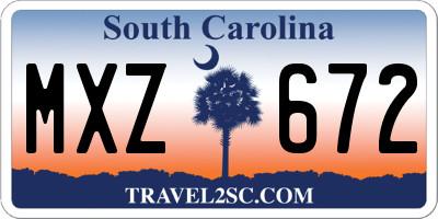 SC license plate MXZ672