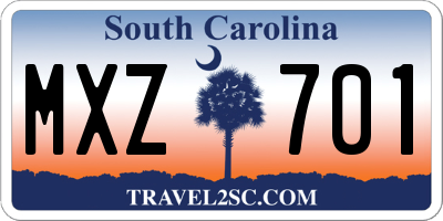 SC license plate MXZ701