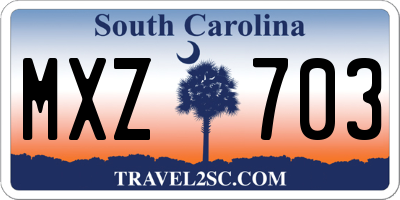 SC license plate MXZ703