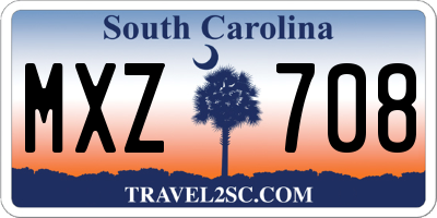 SC license plate MXZ708