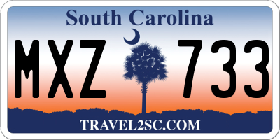 SC license plate MXZ733
