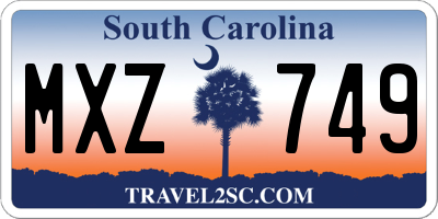 SC license plate MXZ749