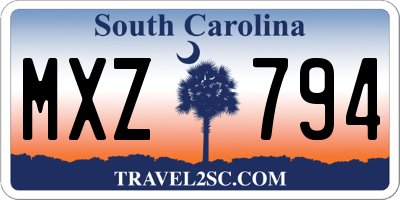 SC license plate MXZ794