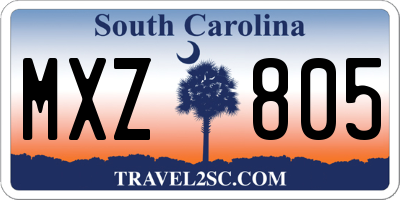 SC license plate MXZ805