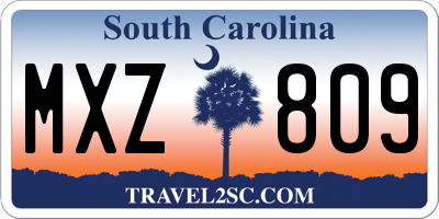 SC license plate MXZ809