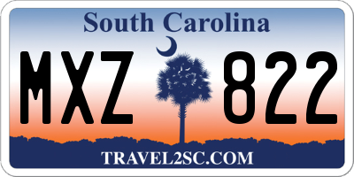 SC license plate MXZ822
