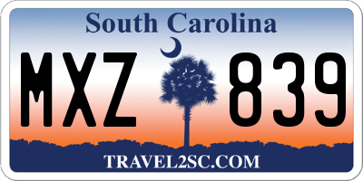 SC license plate MXZ839
