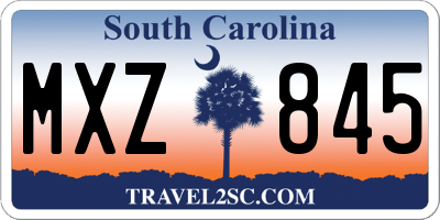 SC license plate MXZ845