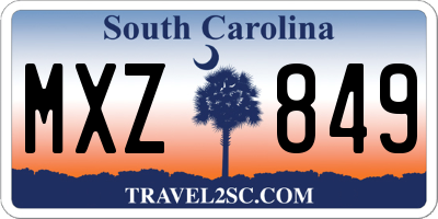 SC license plate MXZ849