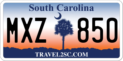 SC license plate MXZ850