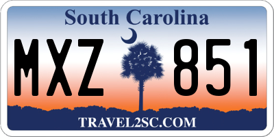 SC license plate MXZ851