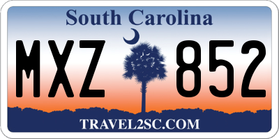 SC license plate MXZ852