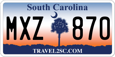 SC license plate MXZ870