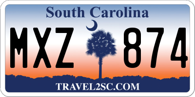 SC license plate MXZ874