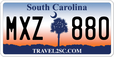SC license plate MXZ880