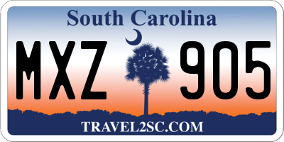 SC license plate MXZ905