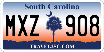 SC license plate MXZ908