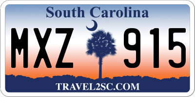 SC license plate MXZ915